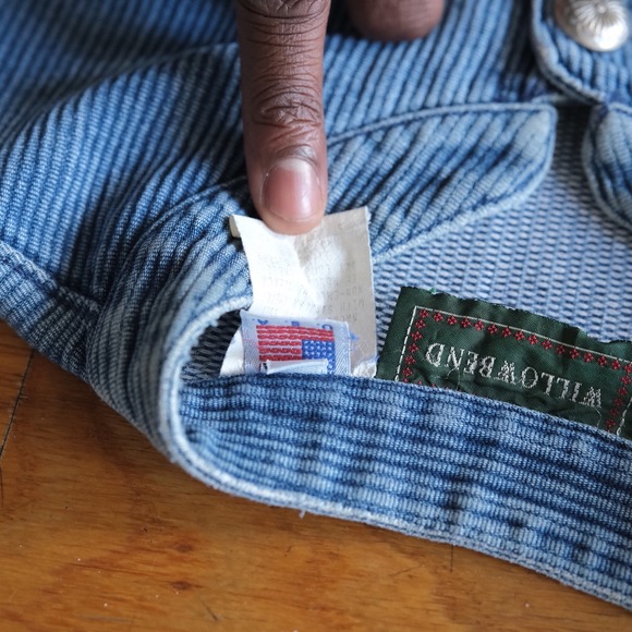 Willowbend Corduroy Vest Womens Blue Ribbed Button Front Western Boho Large - Picture 4 of 10